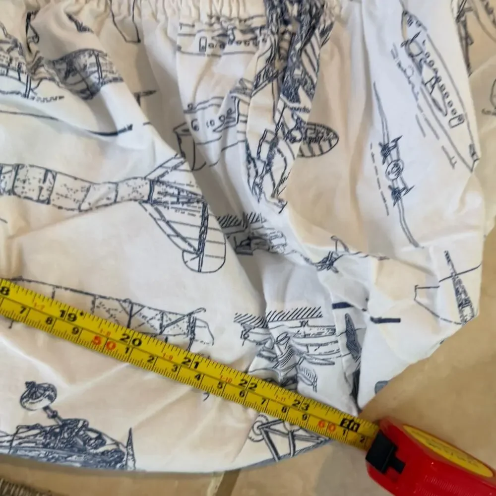 Restoration Hardware Baby & Child Airplane Blueprint Sketch Crib Fitted Sheet